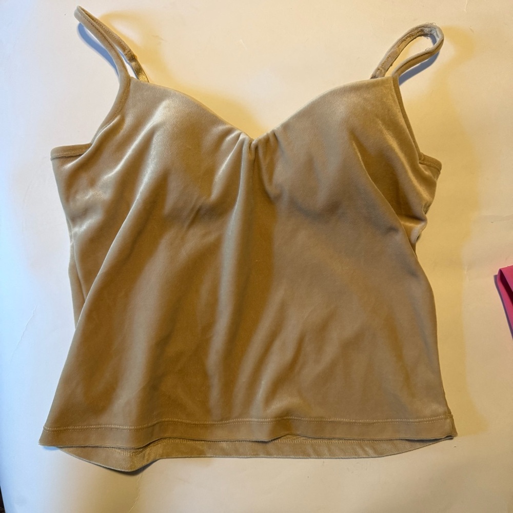 Vintage Velvet Tan Camisole Tank Top